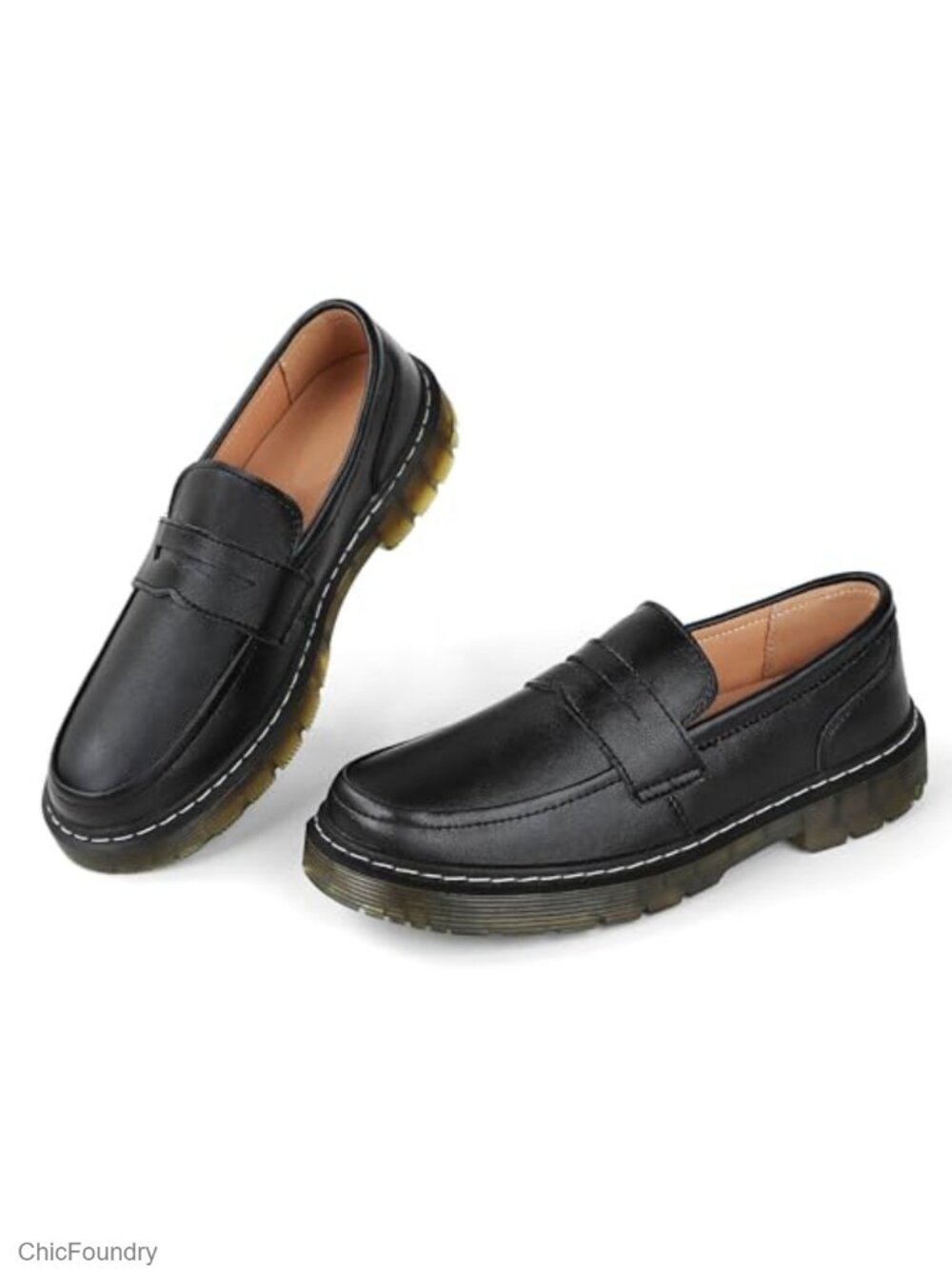 Faux Leather Penny Loafers Slip-On Driving Mocc Comfortable Women's Shoes
